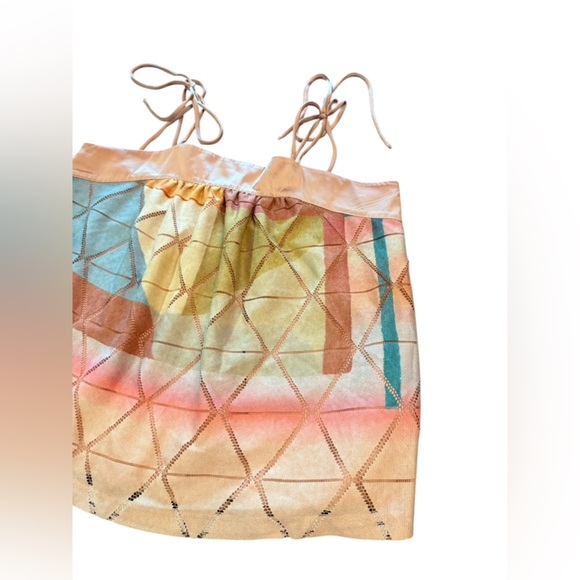 Anthropologie Akemi + Kin Abstract Tie Sleeve Geo Blouse Size Small - Picture 7 of 9